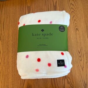 Kate Spade White with Red, Pink & Purple Dots Full/Queen Fleece Blanket